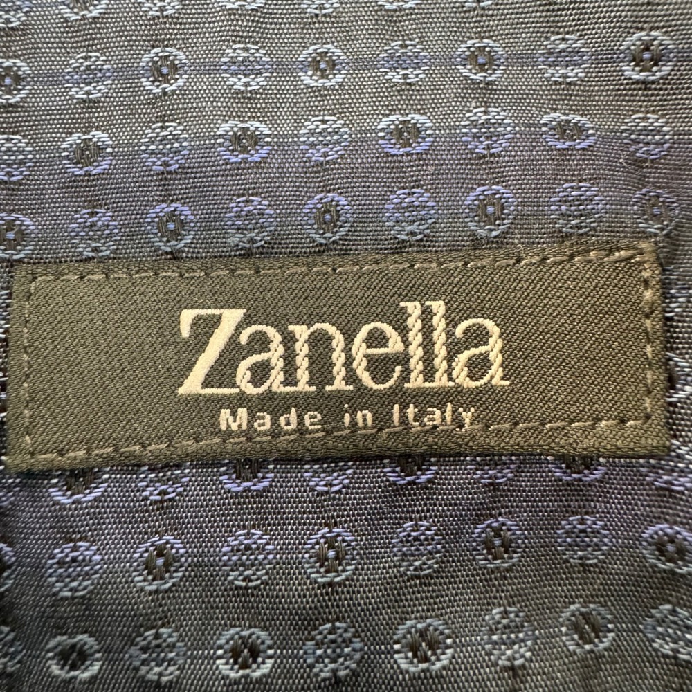 Zanella Button Up Shirt Mens XL Blue Striped Geometric Harold HBD Made In Italy - Picture 3 of 12